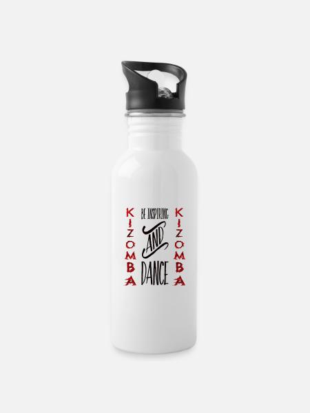 Soyez inspiré / Kizomba Design # 1 - Gourde avec paille intégrée - blanc