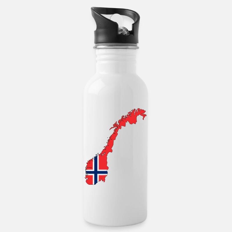 Norvège - Gourde avec paille intégrée - blanc