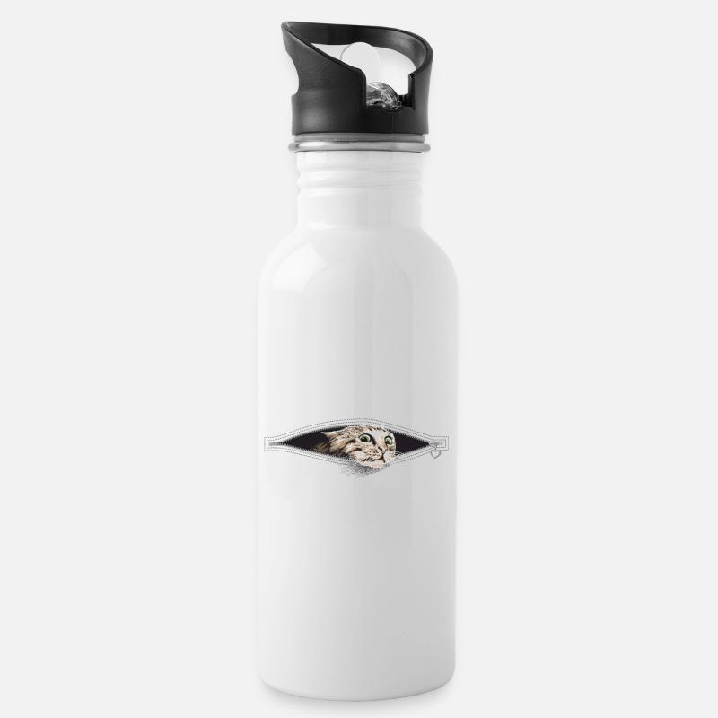 Cat Cats - Water bottle with straw - white