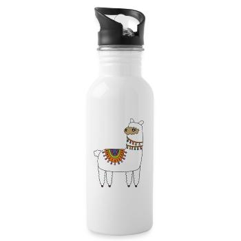 Alpaca - Water bottle with straw - white - Right