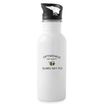 Optimismus | Sumsi mit Po - Trinkflasche mit integriertem Trinkhalm - Weiß - Rechts