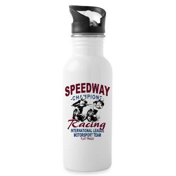 Motorcycle Speedway Racer - Trinkflasche mit integriertem Trinkhalm - Weiß - Rechts