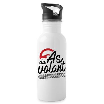As du volant - Gourde avec paille intégrée - blanc - Droite