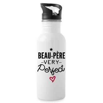 beau-père parfait / beau-père very perfect - Gourde avec paille intégrée - blanc - Droite