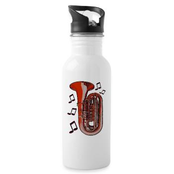 Tuba notes orange - Water bottle with straw - white - Right
