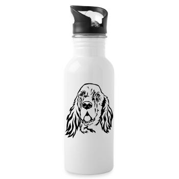Tête de setter anglais - Gourde avec paille intégrée - blanc - Droite
