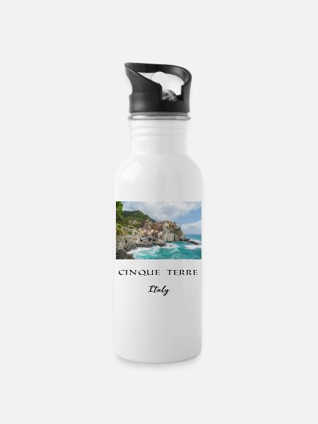 Cinque Terre - Italy - Gourde avec paille intégrée - blanc