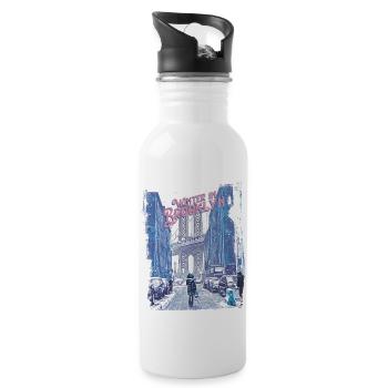 WINTER IN BROOKLYN - Trinkflasche mit integriertem Trinkhalm - Weiß - Rechts