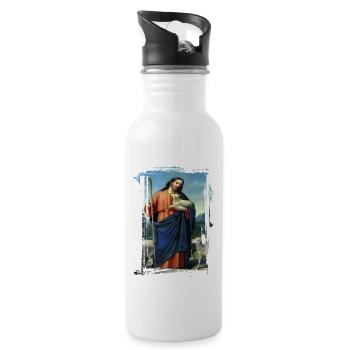 Jesus-Holy Mary Religion - Water bottle with straw - white - Right