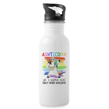 Dabbendes Unicorn Aunticorn Dabbing Unicorn Aunt - Water bottle with straw - white - Right