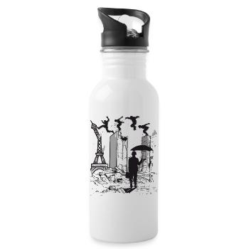 Parkour France Parkour Runner Arts Art - Water bottle with straw - white - Right