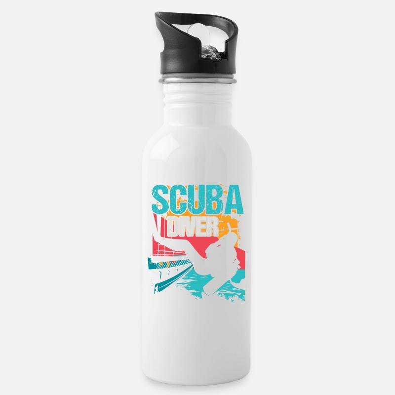 Plongée Scuba Plongée - Gourde avec paille intégrée - blanc