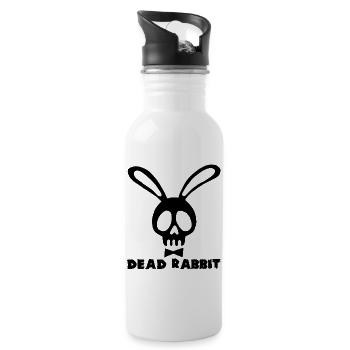 Black skull rabbit - Water bottle with straw - white - Right