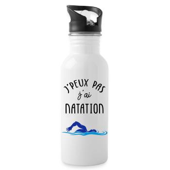J'peux pas j'ai natation - Gourde avec paille intégrée - blanc - Droite