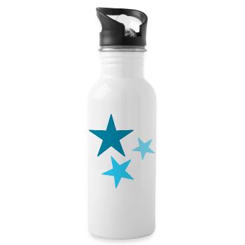 STAR. STAR. STARS. FEAST. ANNIVERSARY. CHRISTMAS - Water bottle with straw - white - Right