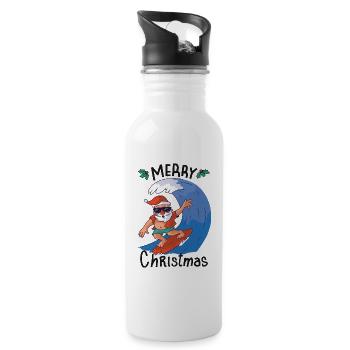 Weihnachten im Juli - Trinkflasche mit integriertem Trinkhalm - Weiß - Rechts