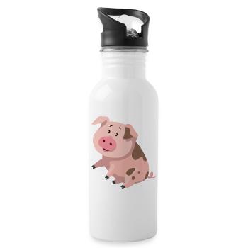 piglet - Water bottle with straw - white - Right