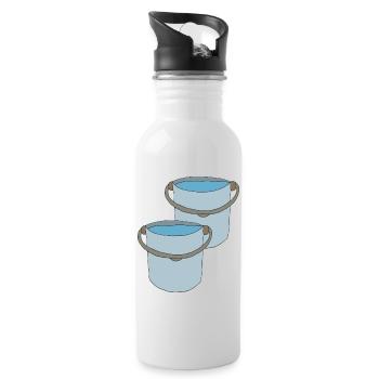 Creative bucket design for outdoor activities - Water bottle with straw - white - Right