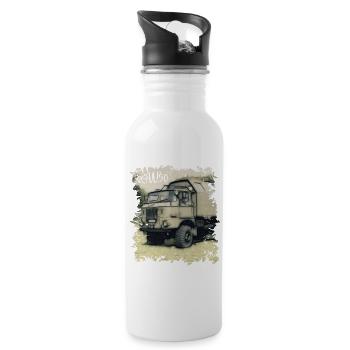 W50 NVA DDR Fahrzeug - Trinkflasche mit integriertem Trinkhalm - Weiß - Rechts