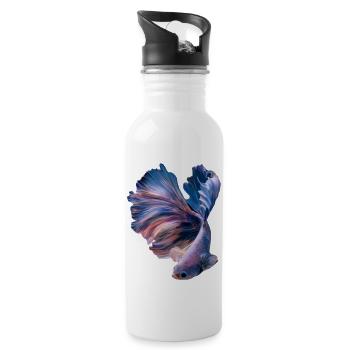 Betta Fish , aqarium hobby - Trinkflasche mit integriertem Trinkhalm - Weiß - Rechts