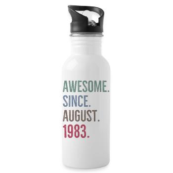 Awesome Since August 1983 - Water bottle with straw - white - Right