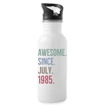 Awesome Since July 1985 - Water bottle with straw - white - Right