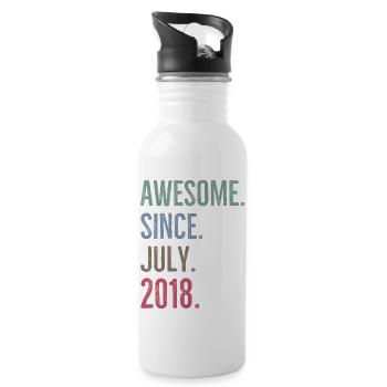 Awesome Since July 2018 - Water bottle with straw - white - Right