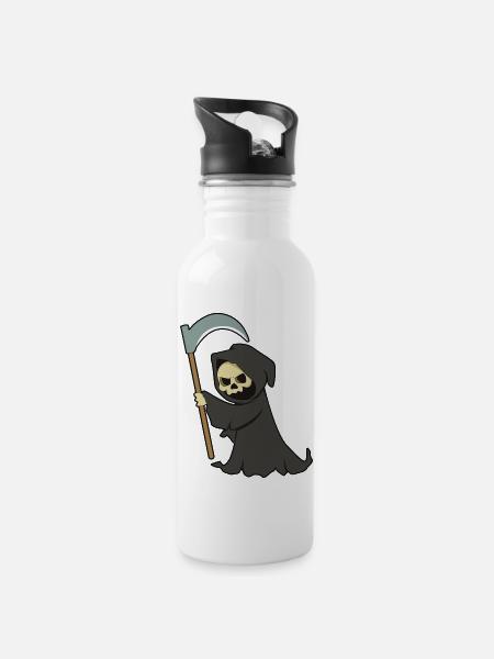 Grim Reaper - Halloween - Water bottle with straw - white