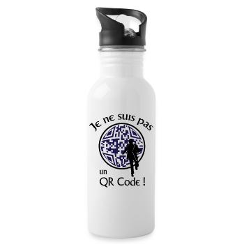 Je ne suis pas un QR-Code ! Message Parodie Série - Gourde avec paille intégrée - blanc - Droite