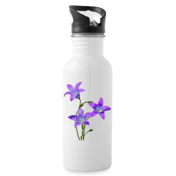 Bluebells - Water bottle with straw - white - Right