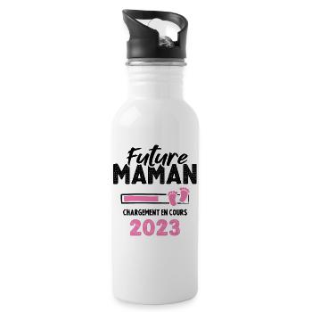 Future Maman 2023 Chargement En Cours - Gourde avec paille intégrée - blanc - Droite