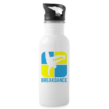Breakdance B-Boy Streetdance Design Hip Hop Dance - Water bottle with straw - white - Right