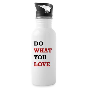 DO WHAT YOU LOVE - Water bottle with straw - white - Right