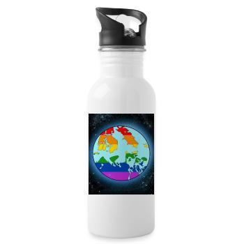 Lgbtq World - Water bottle with straw - white - Right