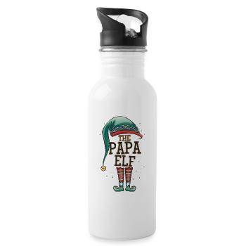 Die Papa Elfe The Papa Elf Weihnachts Outfit Vater - Trinkflasche mit integriertem Trinkhalm - Weiß - Rechts
