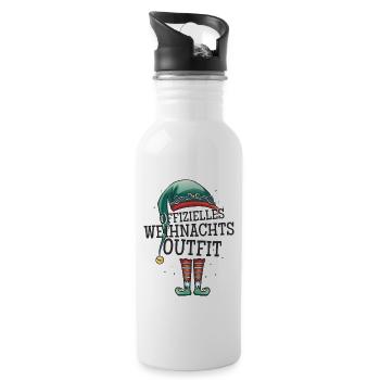 Offizielles Weihnachtsoutfit Weihnachten Wichtel - Trinkflasche mit integriertem Trinkhalm - Weiß - Rechts