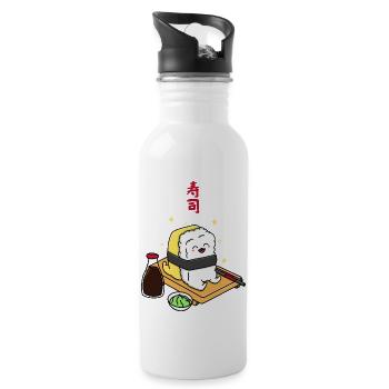 Happy Tamago Sushi - Water bottle with straw - white - Right