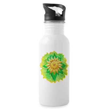 SeelenBlume - Sonja Ariel von Staden - Trinkflasche mit integriertem Trinkhalm - Weiß - Rechts