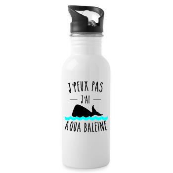 je peux pas j'ai aqua baleine humour - Gourde avec paille intégrée - blanc - Droite