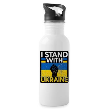 Ukraine - Gourde avec paille intégrée - blanc - Droite