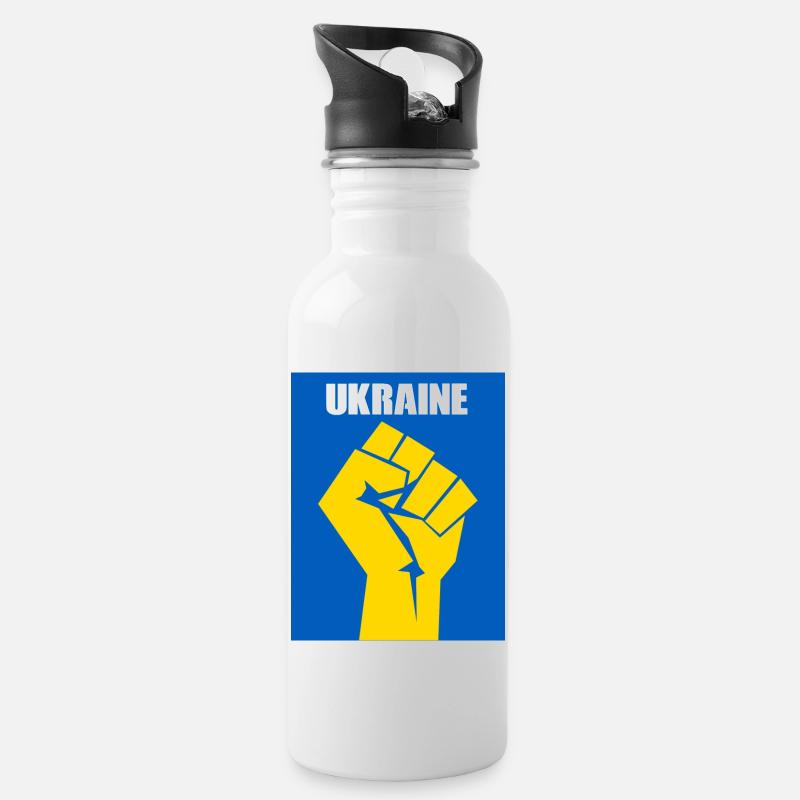 Ukraine - Gourde avec paille intégrée - blanc