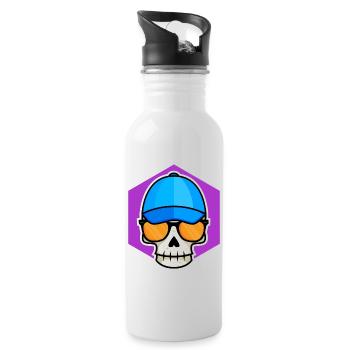 Cool Skull Kid - Water bottle with straw - white - Right