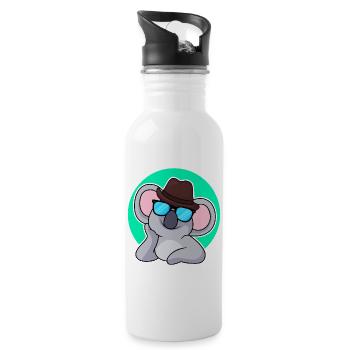 Detective Koala - Water bottle with straw - white - Right