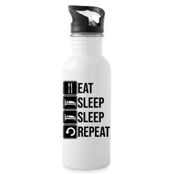 Repeat sleep daily - Water bottle with straw - white - Right