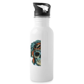 Legendaddy best papa best daddy in the world legend - Water bottle with straw - white - Right