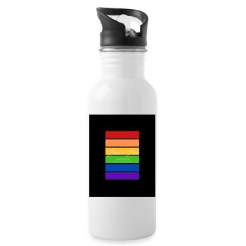 Love is Love - Trinkflasche mit integriertem Trinkhalm - Weiß - Rechts