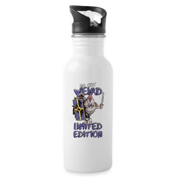Cartoon Chicken Knight - Limited Edition - Saying - Water bottle with straw - white - Right