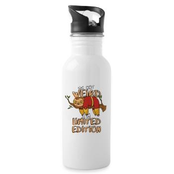 Cool Cartoon Sloth - Limited Edition - Saying - Water bottle with straw - white - Right