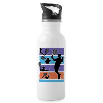 padel padel tennis padeltennis player paddle padle - Water bottle with straw - white - Right