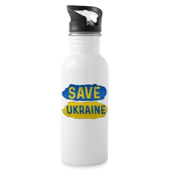Save Ukraine - Water bottle with straw - white - Right
